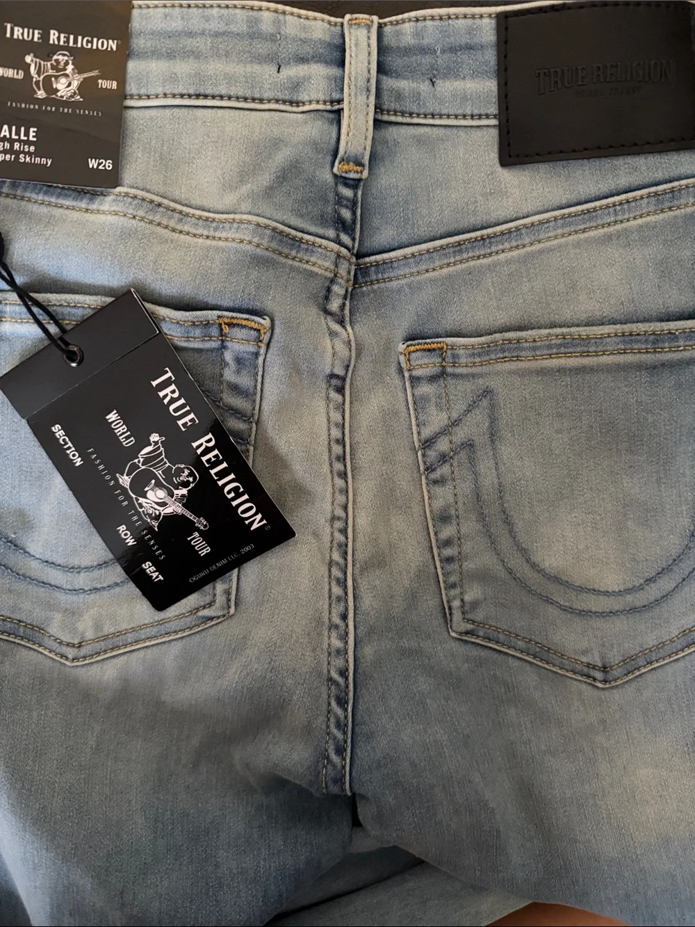 True Religion Women's Halle Jeans Size 26W High Rise Super Skinny Button 204296